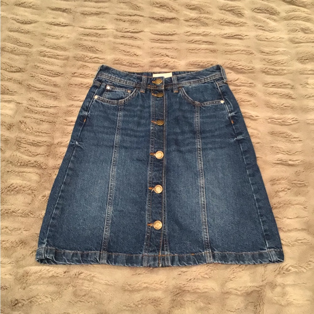River Island button down denim skirt S 6
